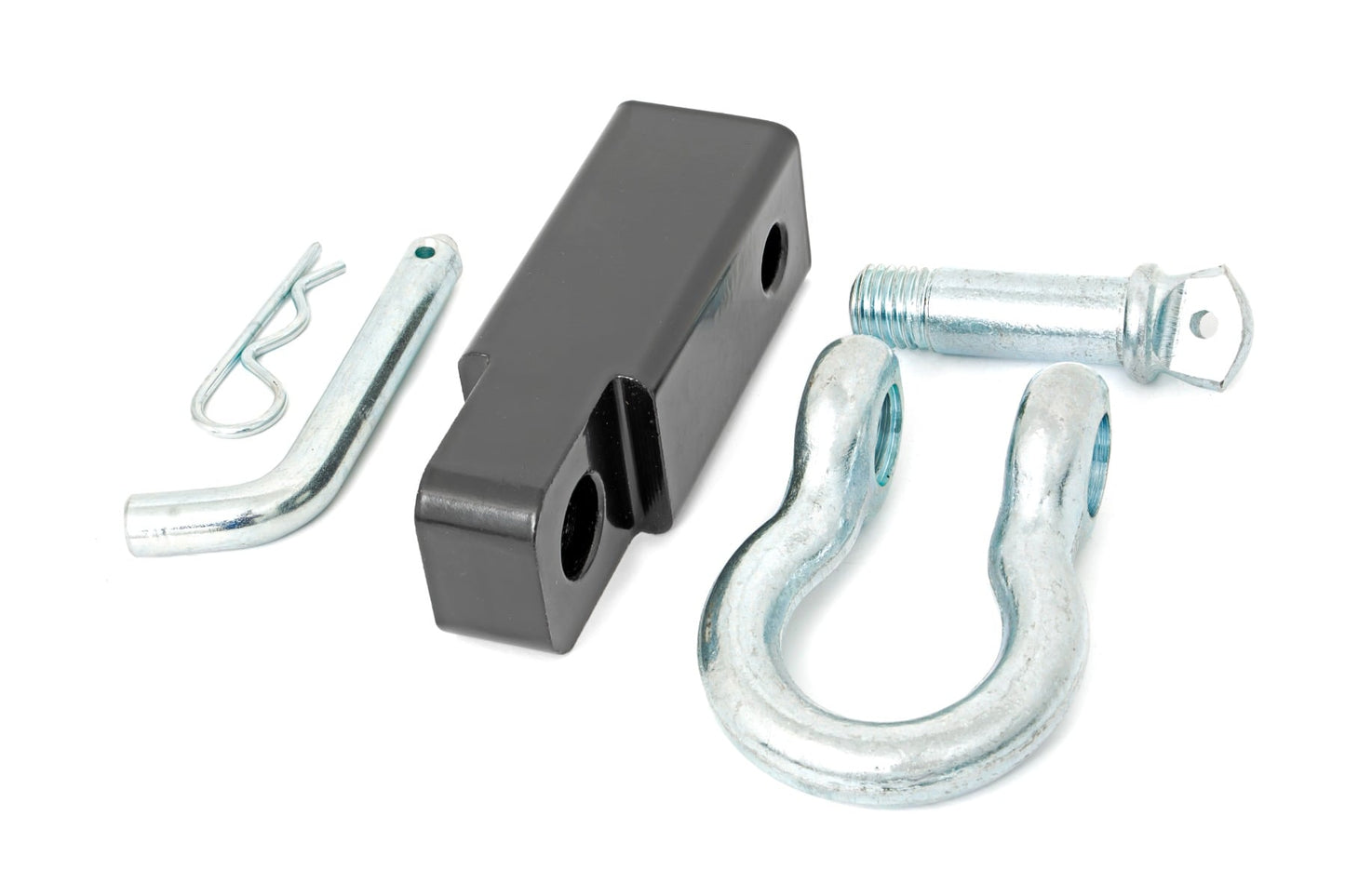 Rough Country receiver D-ring shackle kit installed
