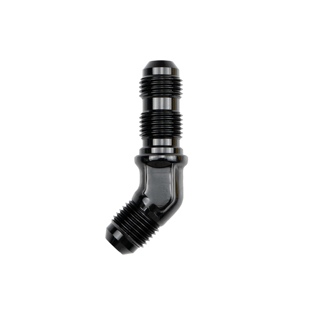 -3AN Bulkhead Fitting 45 Degree - Black