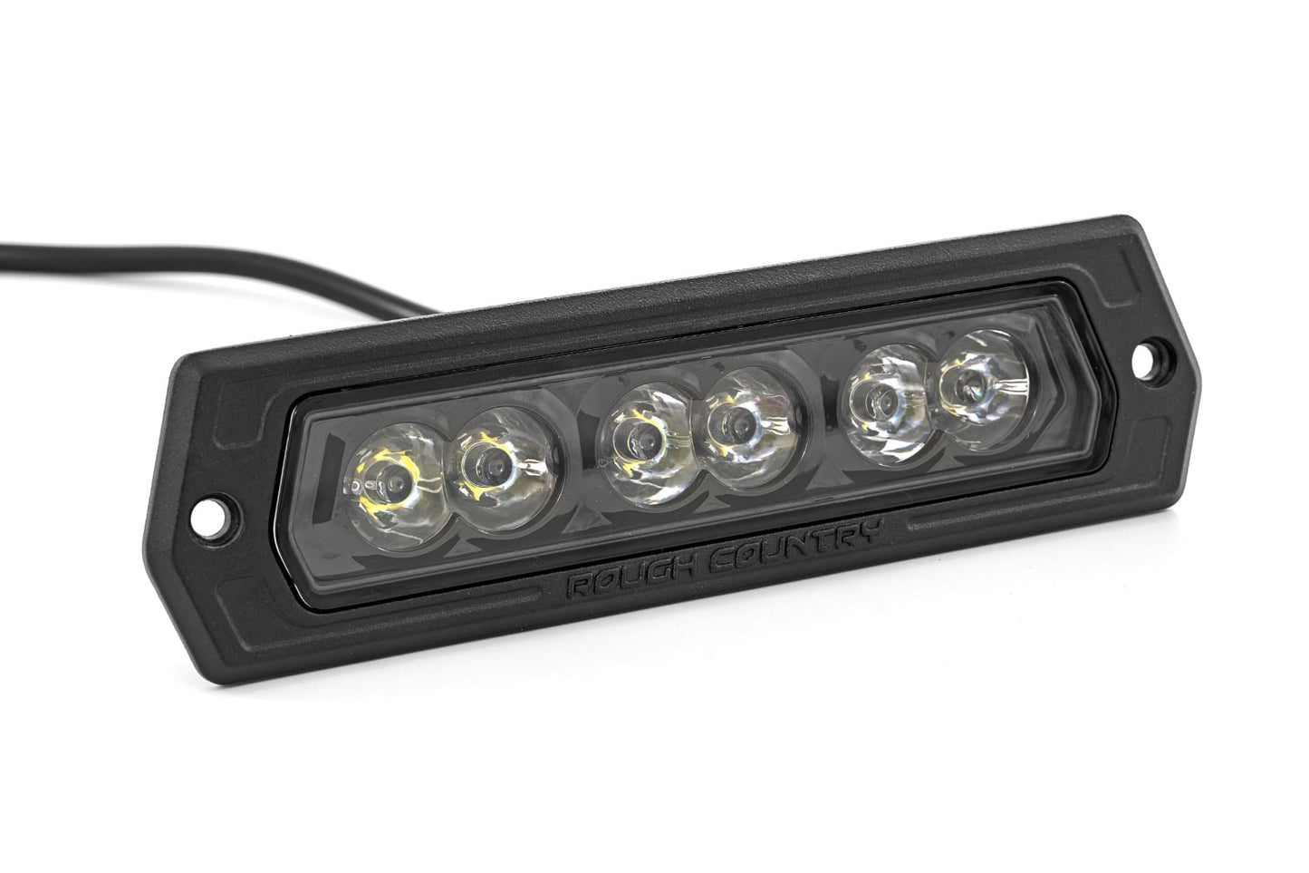 Rough Country 6 inch Black Series flush mount LED light close-up