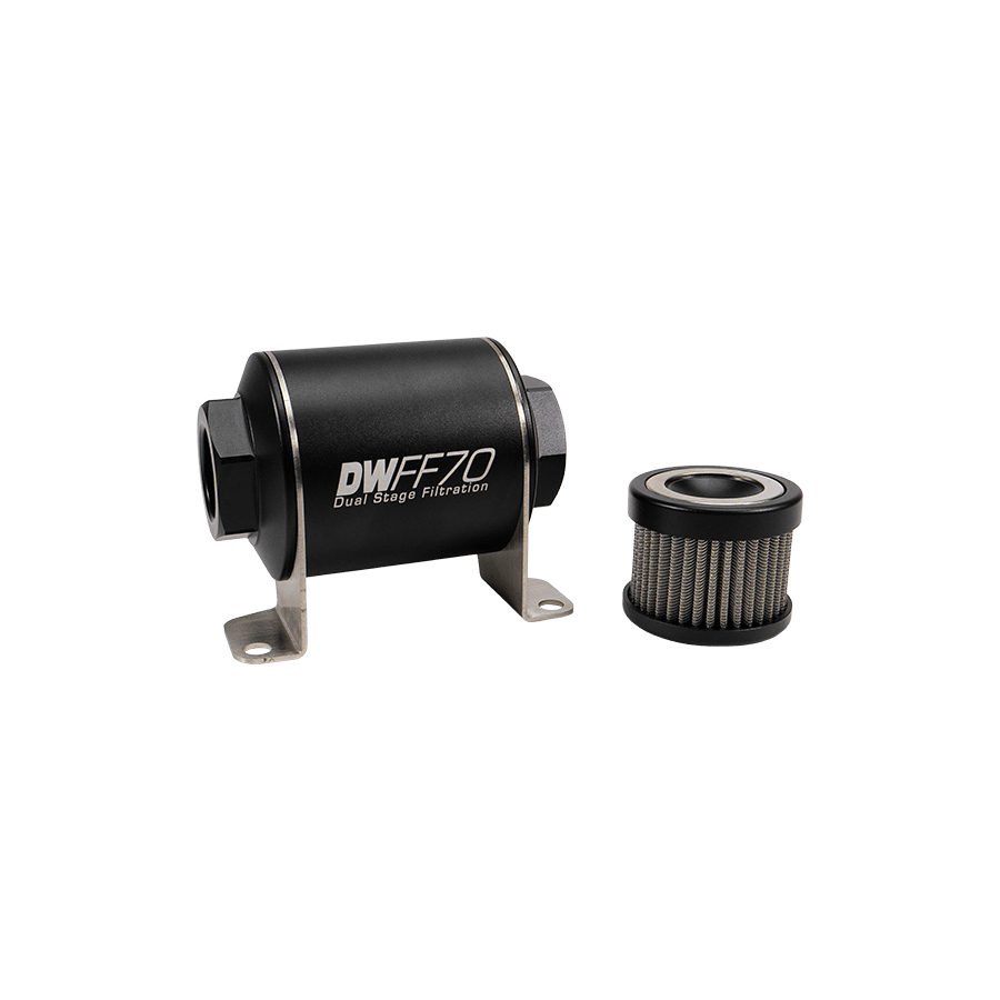 DeatschWerks 70mm In-Line Fuel Filter Kit - 100 Micron, ORB Female