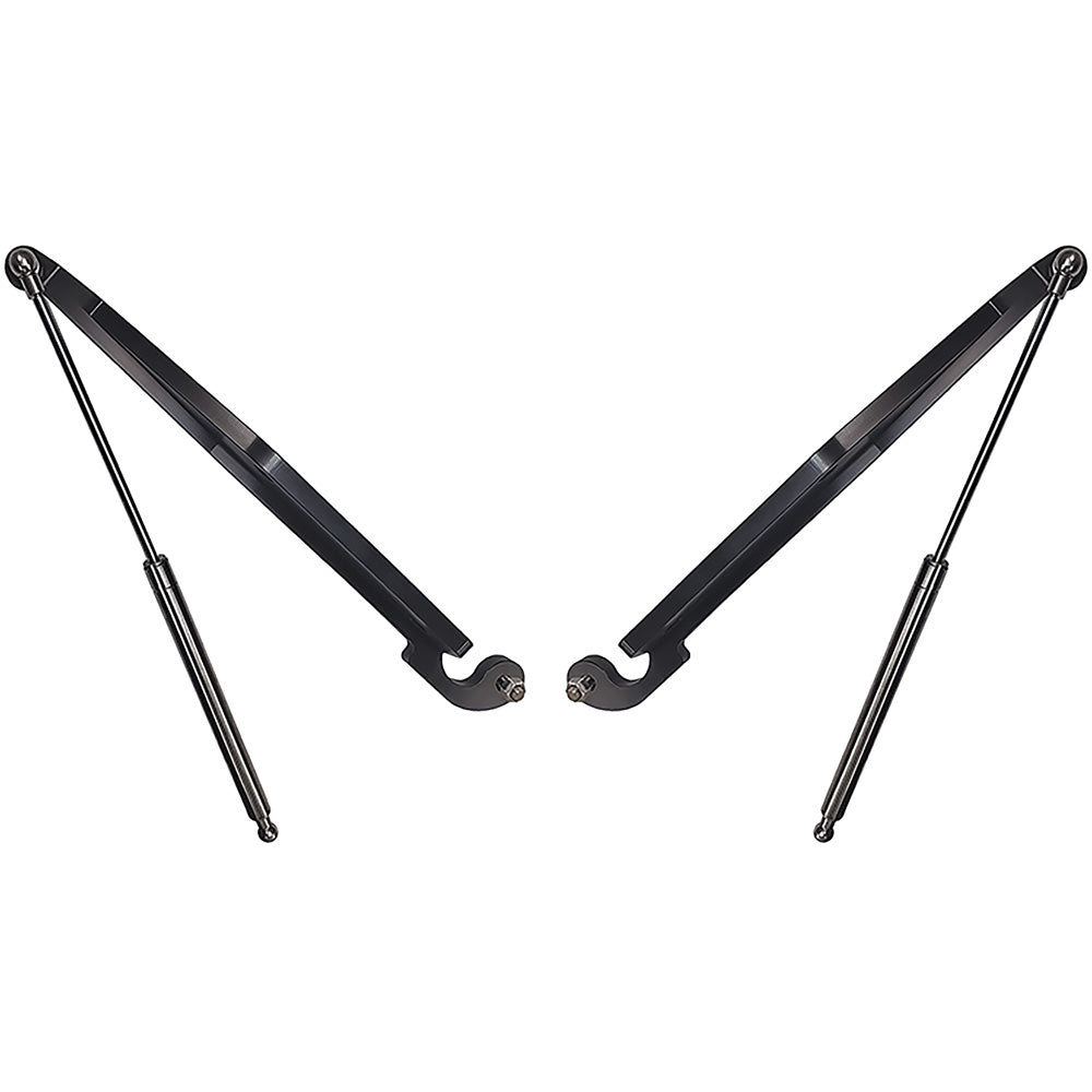 All American Billet Aluminum Hood Hinges - Black Finish, Pair