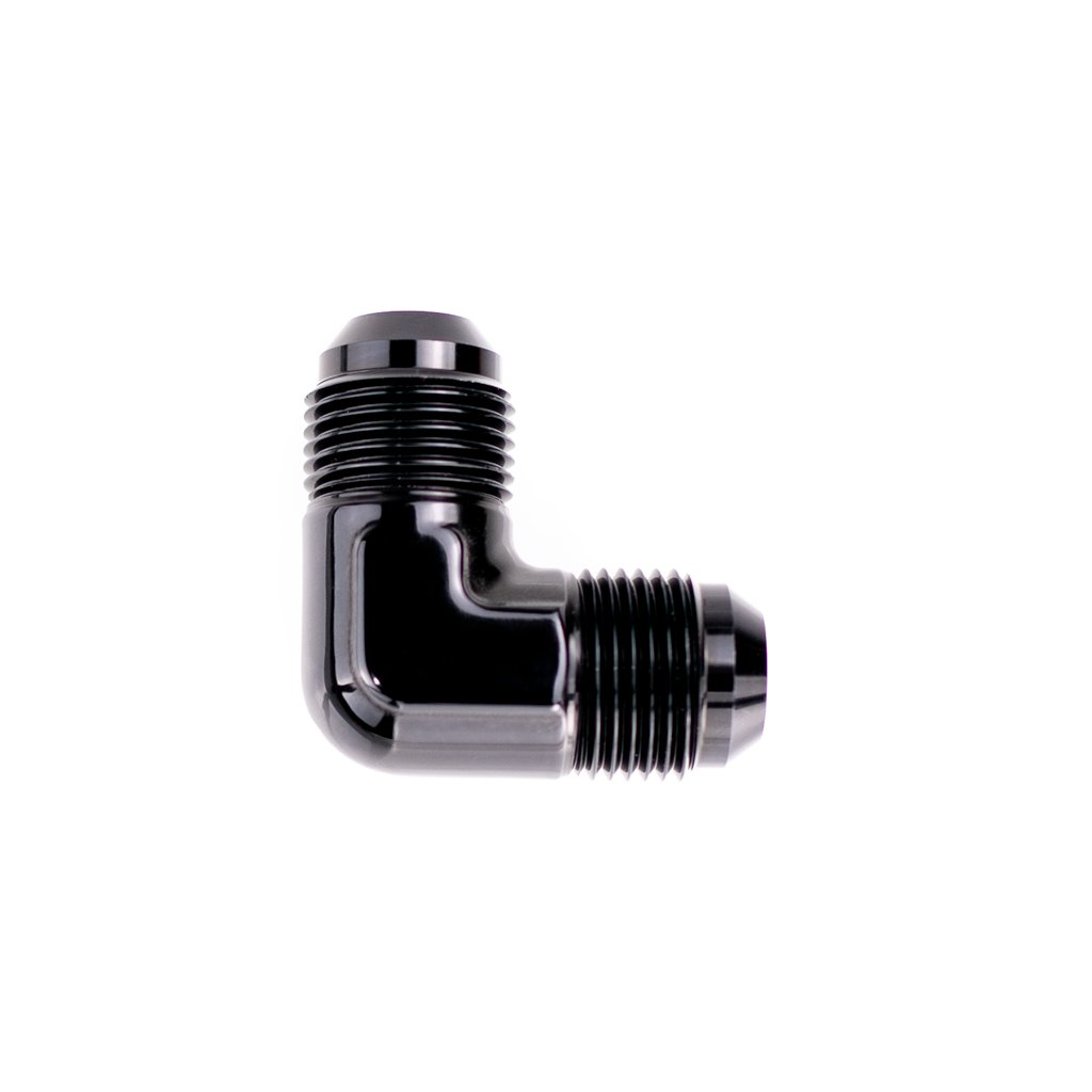 -6AN 90 Degree Male to Male Flare Union - Black