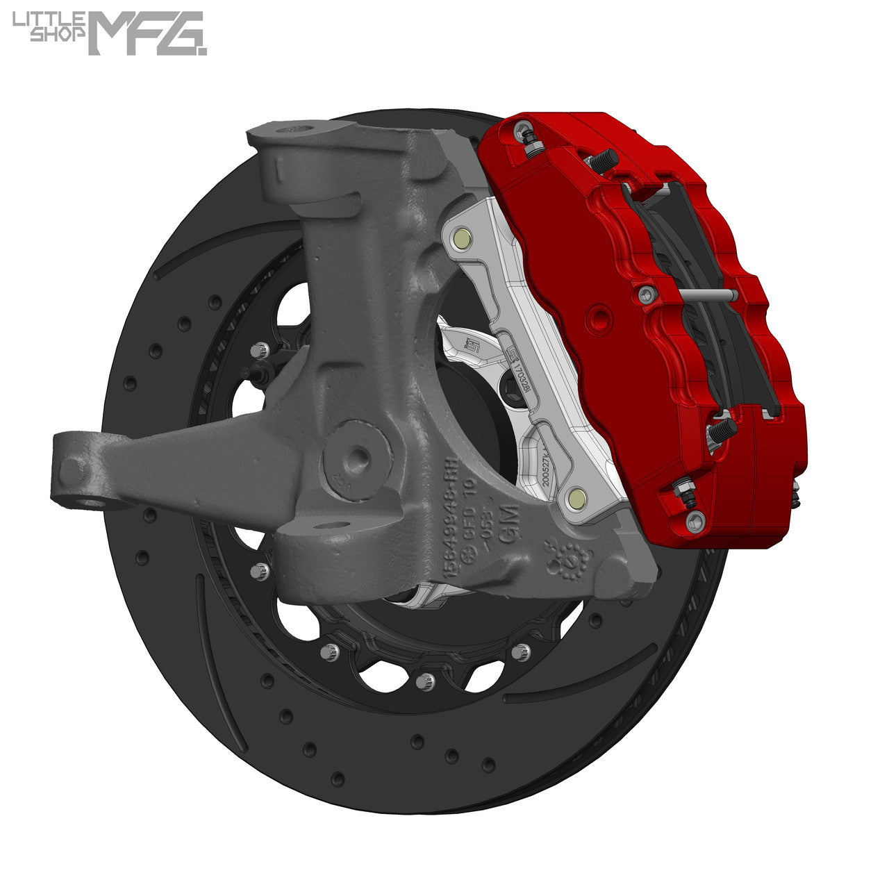 Front 14in Big Brake Kit OEM Type Spindles rear view