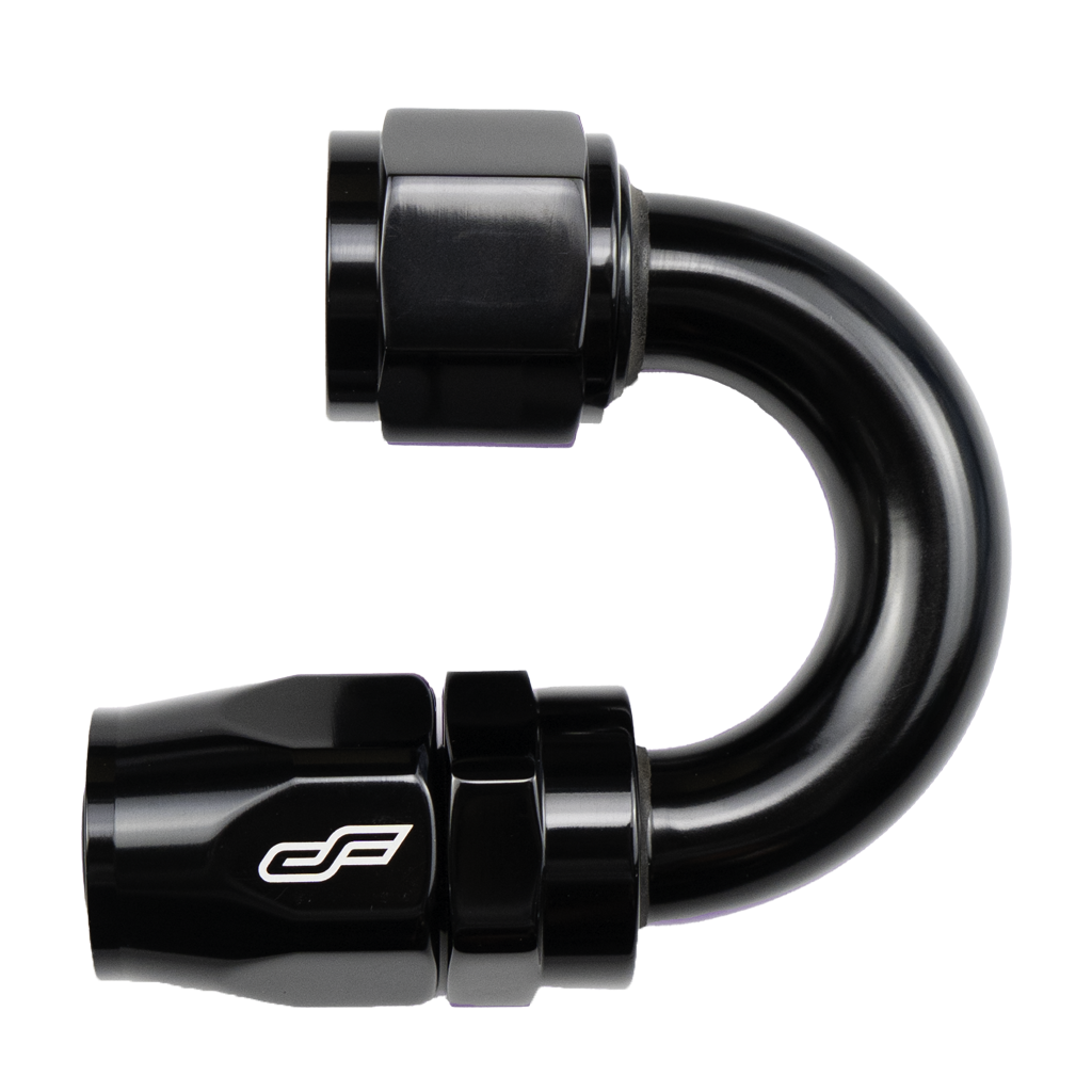 -12 AN 180 Degree Female Aluminum Hose End Fitting - Black