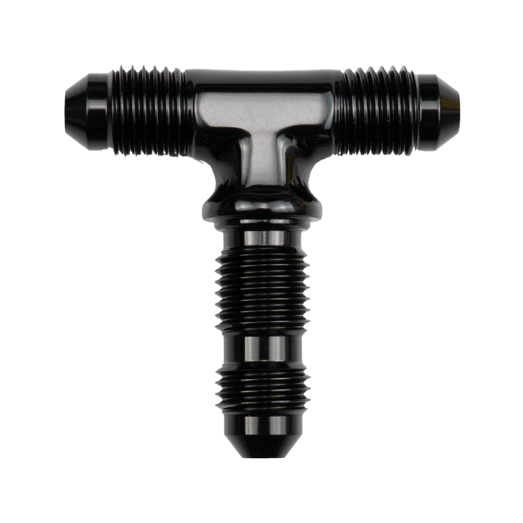 -3AN Bulkhead Fitting Tee - Black