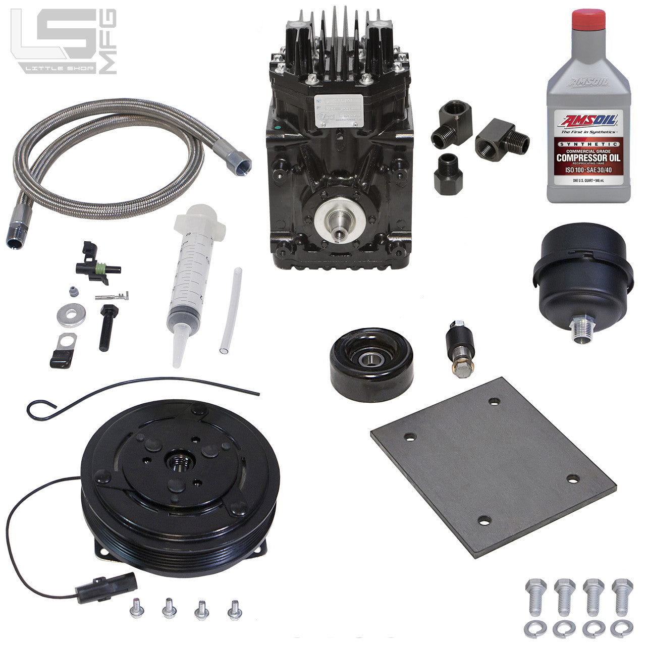 D.I.Y. Belt Driven Compressor Kit SLM kit contents