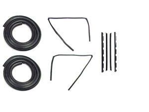 88-98 DOOR WEATHERSTRIP SEAL KIT, GLASS RUN CHANNELS, BELTLINE MOLDINGS AND DOOR SEALS. LEFT AND RIGHT