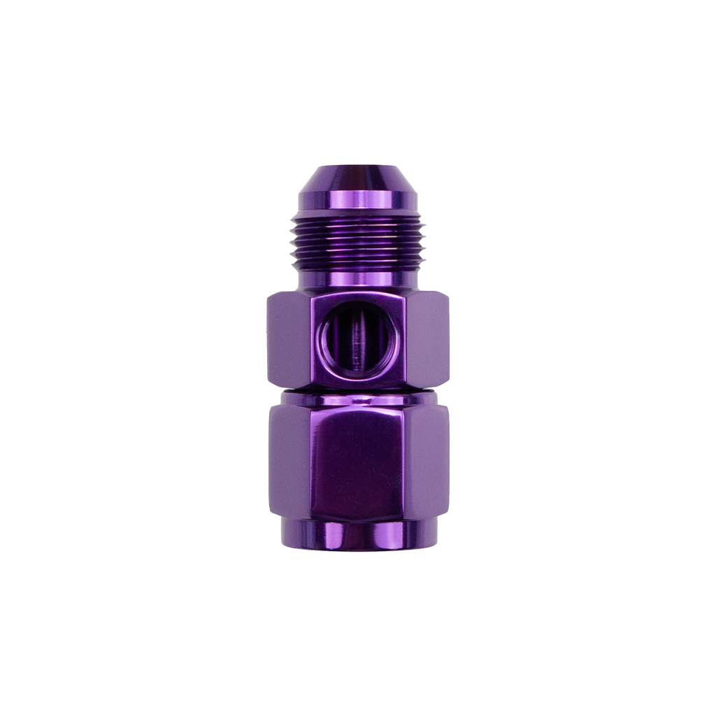-10 AN Male to Female Gauge Adapter w/ 1/8" NPT Port - Purple (CF-PGA-10-010-018-PU)