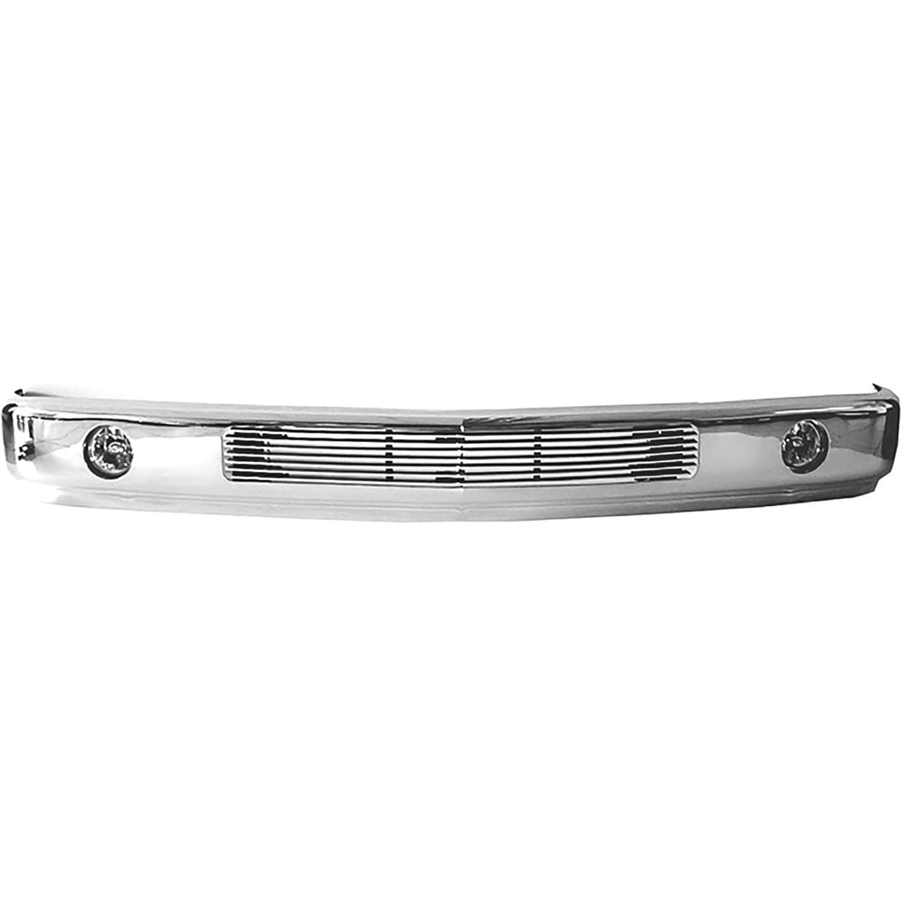 1988-98 Chevy/GMC Truck Front Bumper - Chrome, With Fog Lamps & Single Insert