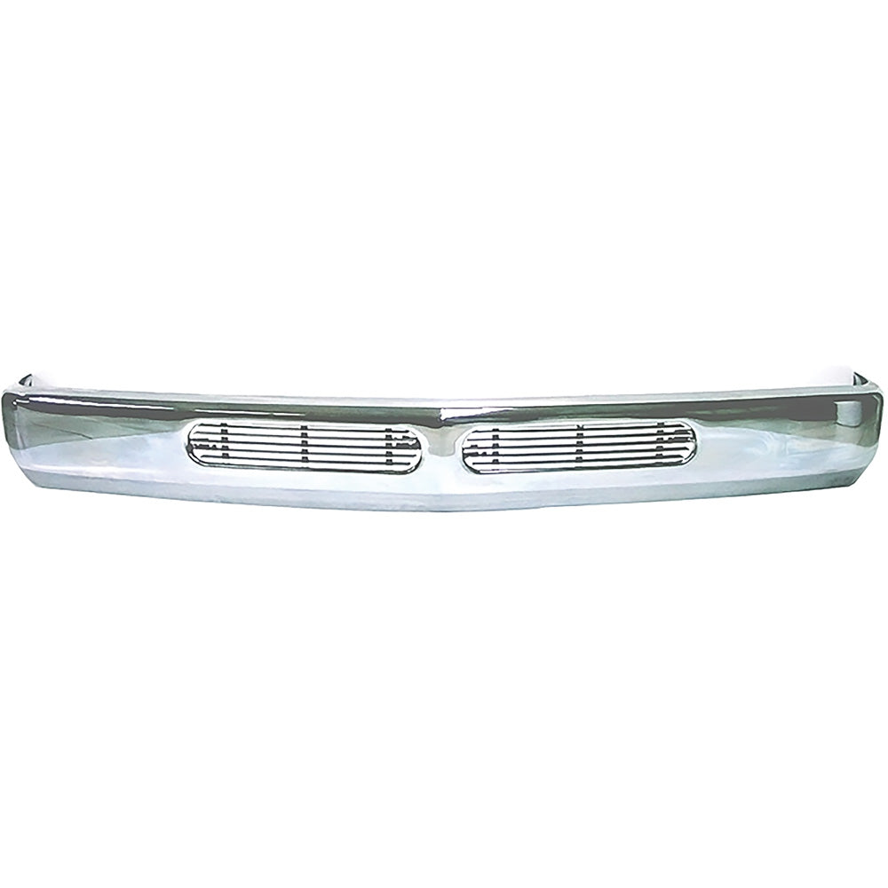 1988-98 Chevy/GMC Truck Front Bumper - Chrome, With Dual Insert, Without Lights