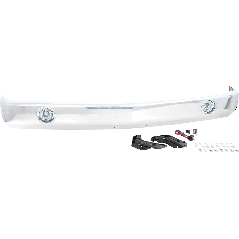 1988-98 Chevy/GMC Truck Front Bumper - Chrome, With Fog Lamps & License Holes
