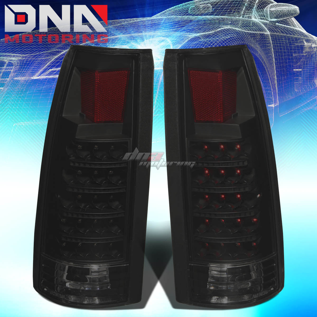 DNA Motoring LED Tail Lights - Black/Smoke - 89-90 Chevy/GMC C/K1500-3500