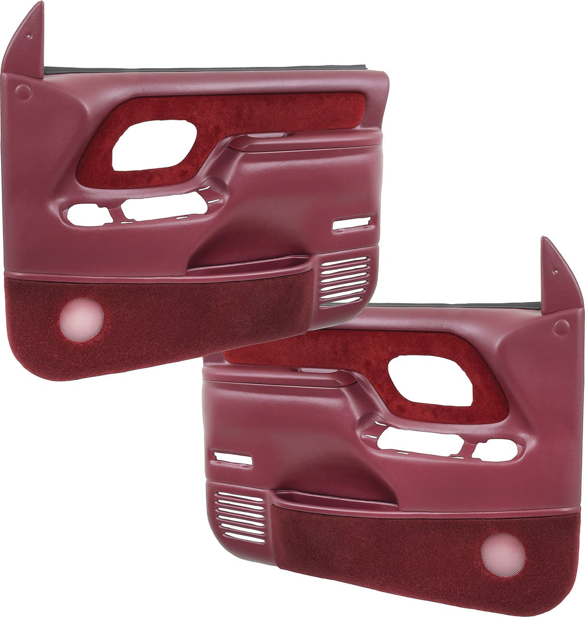 1995-99 Chevrolet/GMC Truck Molded ABS Door Panels - Power Locks/Windows, Maroon (Pair) (WF185915)
