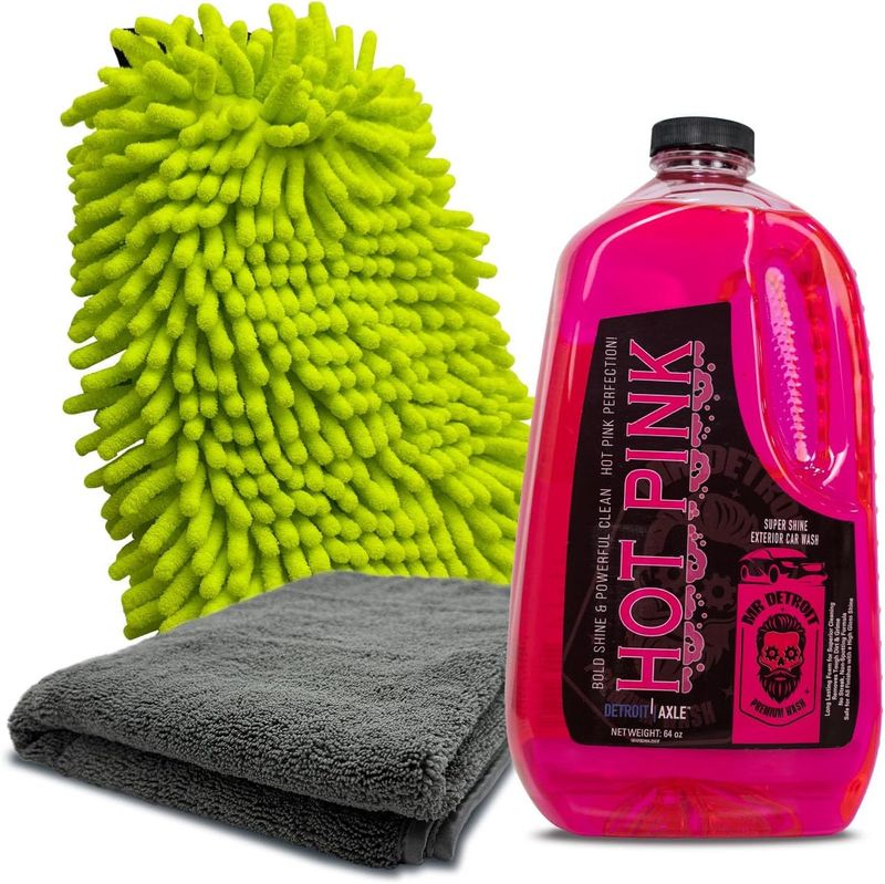 Car Wash Kit w/64oz Car Soap, Wash Mitt, Microfiber Drying Towel
