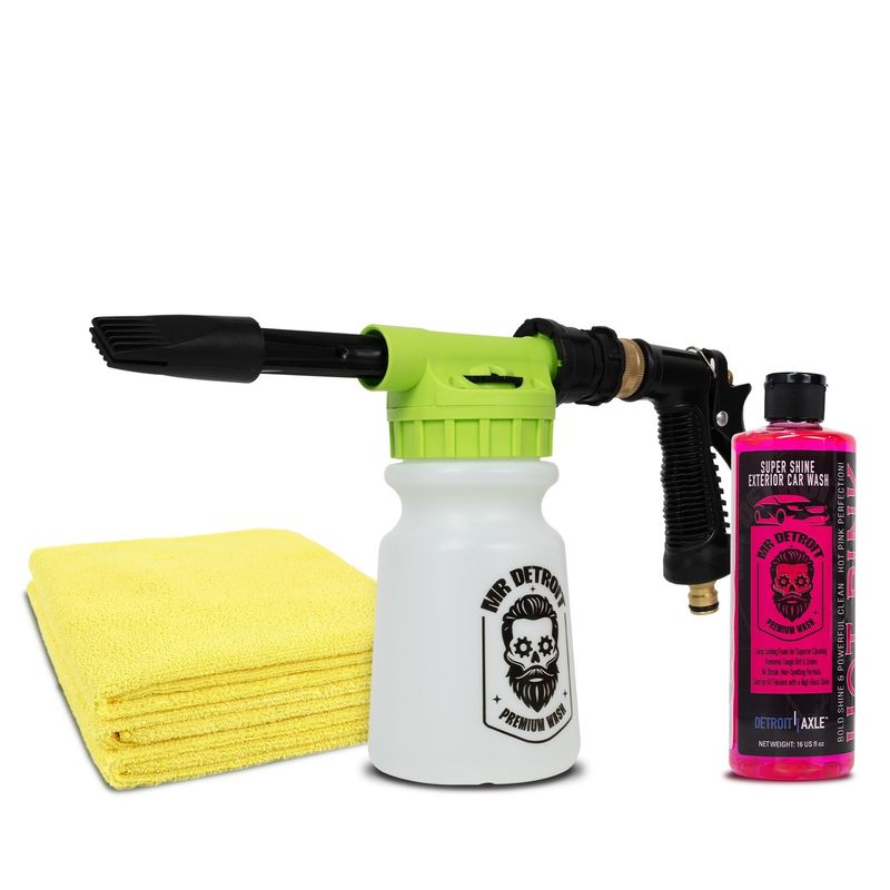 Car Wash Kit w/Blaster, 16oz Car Wash Soap, Microfiber Towels