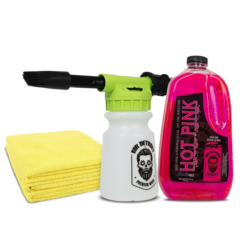 Car Wash Kit w/Blaster, 64oz Car Soap, Microfiber Towels
