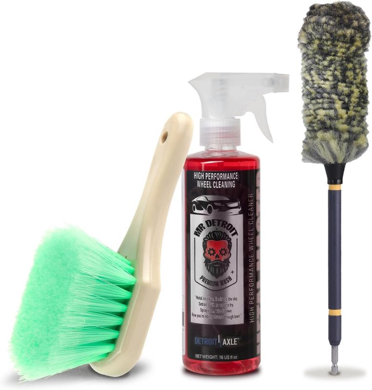 16oz High Performance Wheel Cleaner, Wheel and Body Brush and Drill Wheel Brush
