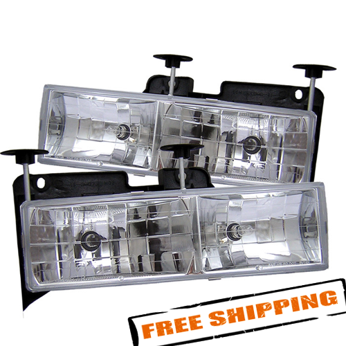 Spyder 5012388 Chrome/Clear Signature Series Headlights - 88-98 Chevy/GMC C/K1500-3500