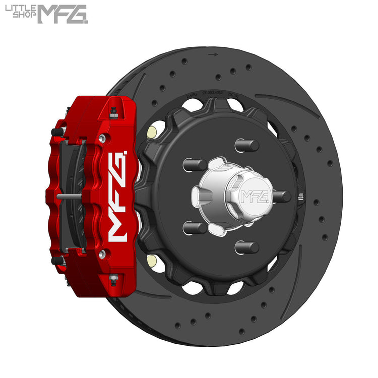 Front 14in Big Brake Kit React Wilwood ProSpindles installed