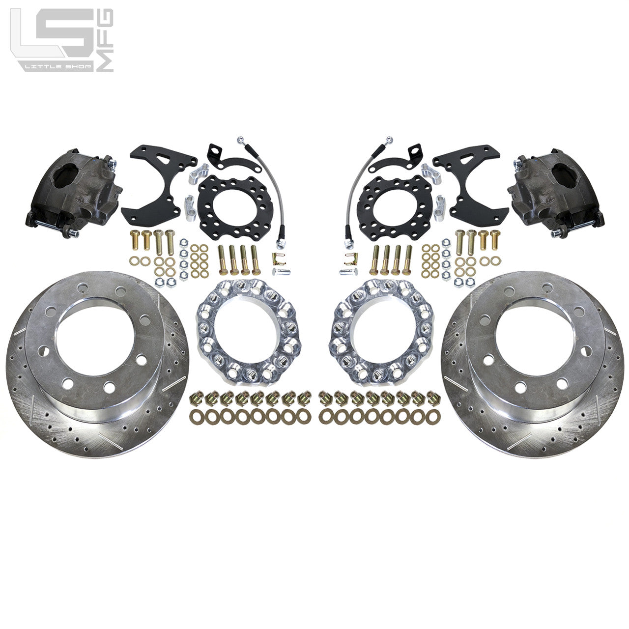 GM 14 Bolt Rear Disc Brake Conversion Kit - dually wheel view