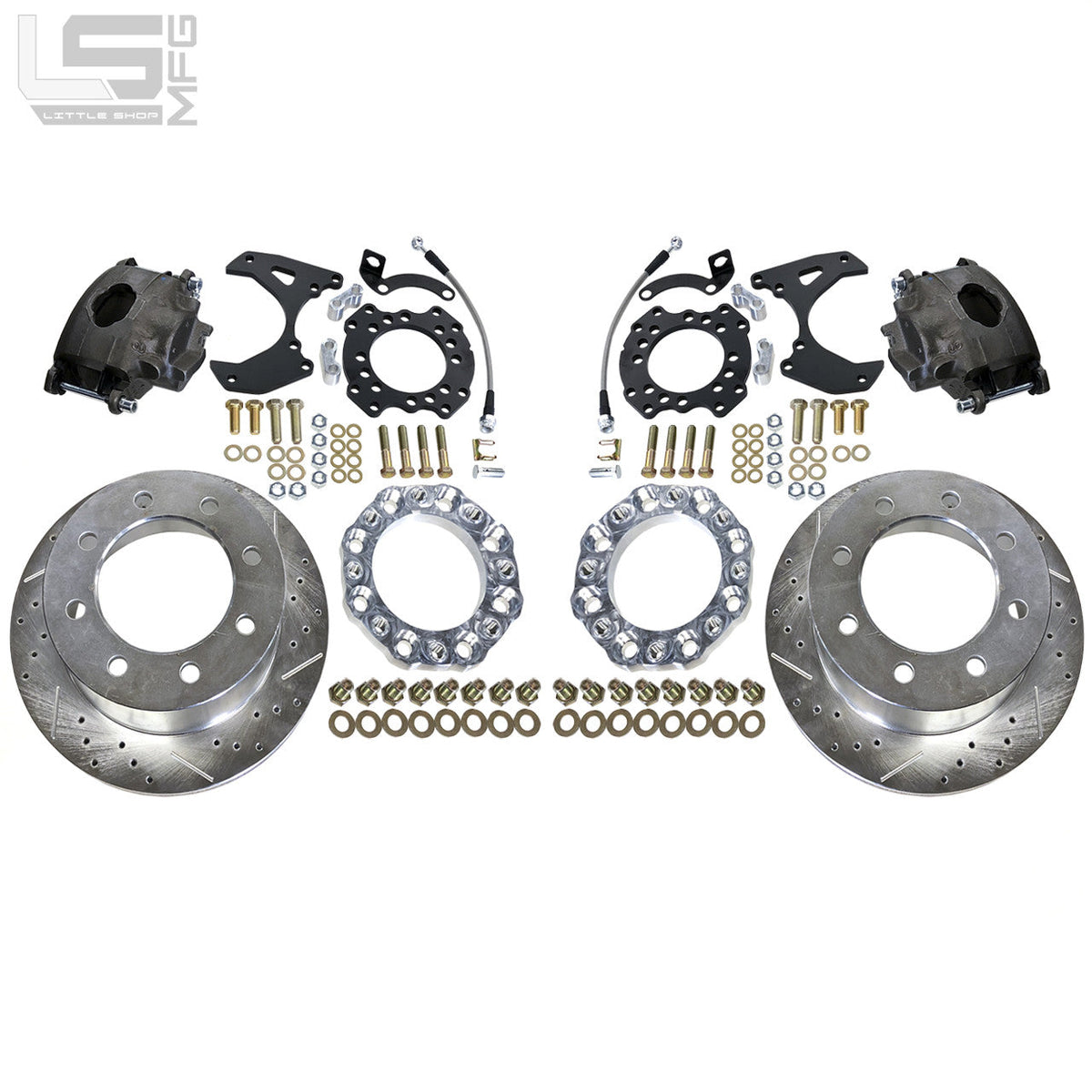 GM 14 Bolt Rear Disc Brake Conversion Kit - dually wheel view