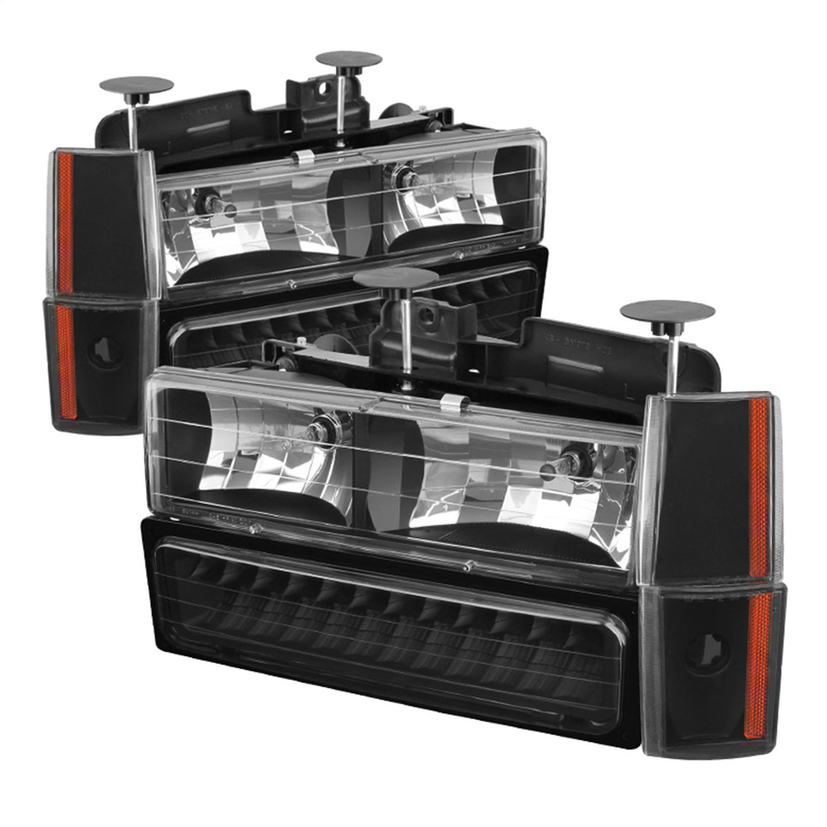 xTune Crystal Headlights with Corner & LED Bumper Lights - Black - SKU 5073532