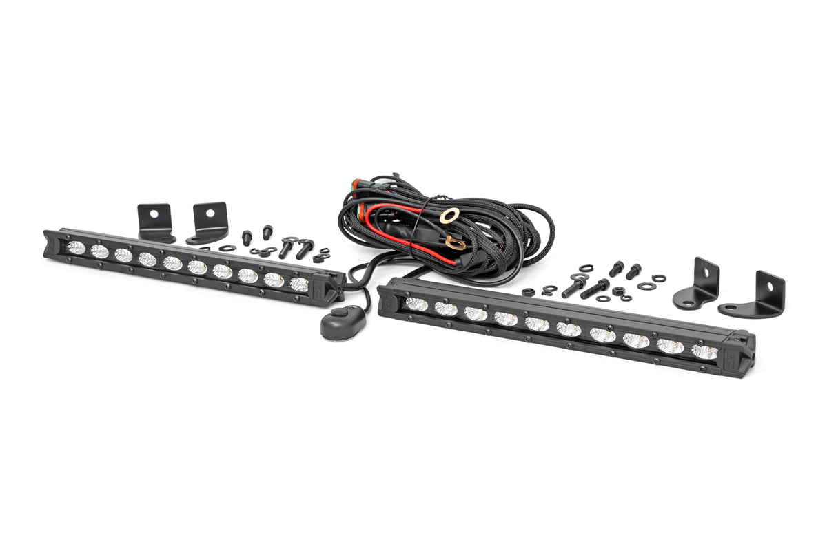 Rough Country 10 inch Slimline Black Series LED light bar pair
