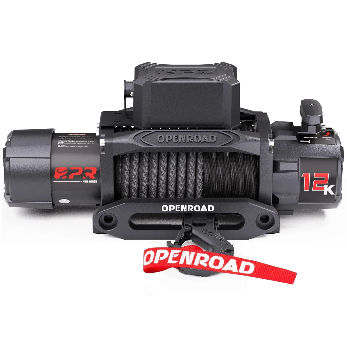 OPENROAD 12,000lb Electric Winch with Synthetic Rope - Panther Series 3S