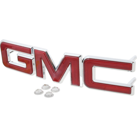 1988-2002 GMC Pickup, Jimmy, Suburban "GMC" Front Grille Emblem - Nameplate w/Hardware, GM Licensed (12542030)
