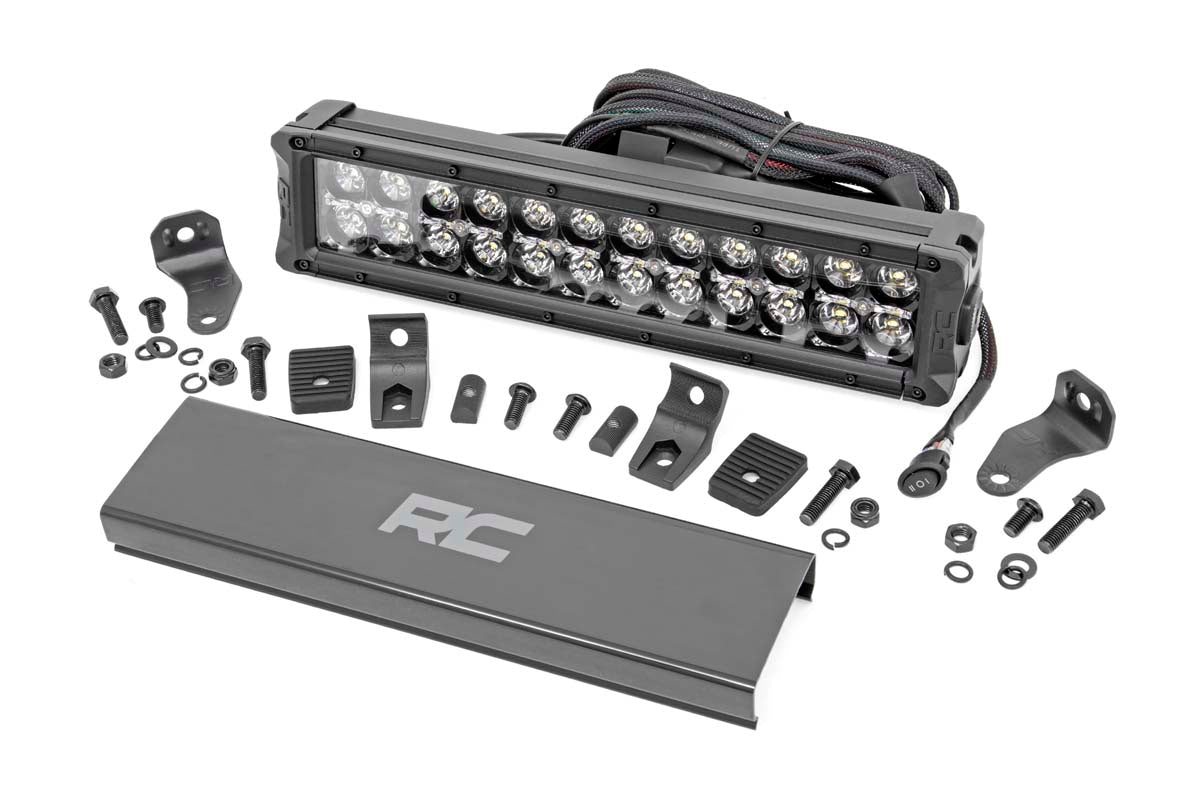 Rough Country 12 Inch Black Series Dual Row LED Light Bar with White DRL - main view