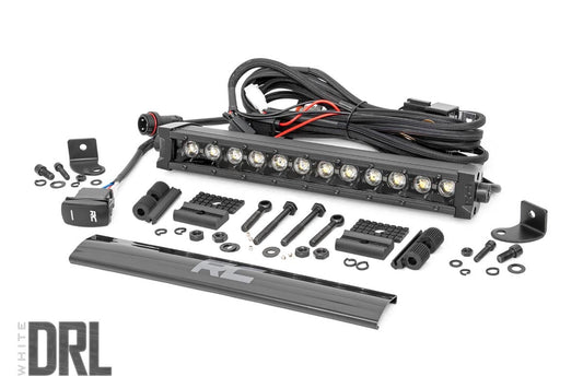 Rough Country 12 Inch Black Series Single Row LED Light Bar with Amber DRL - main view