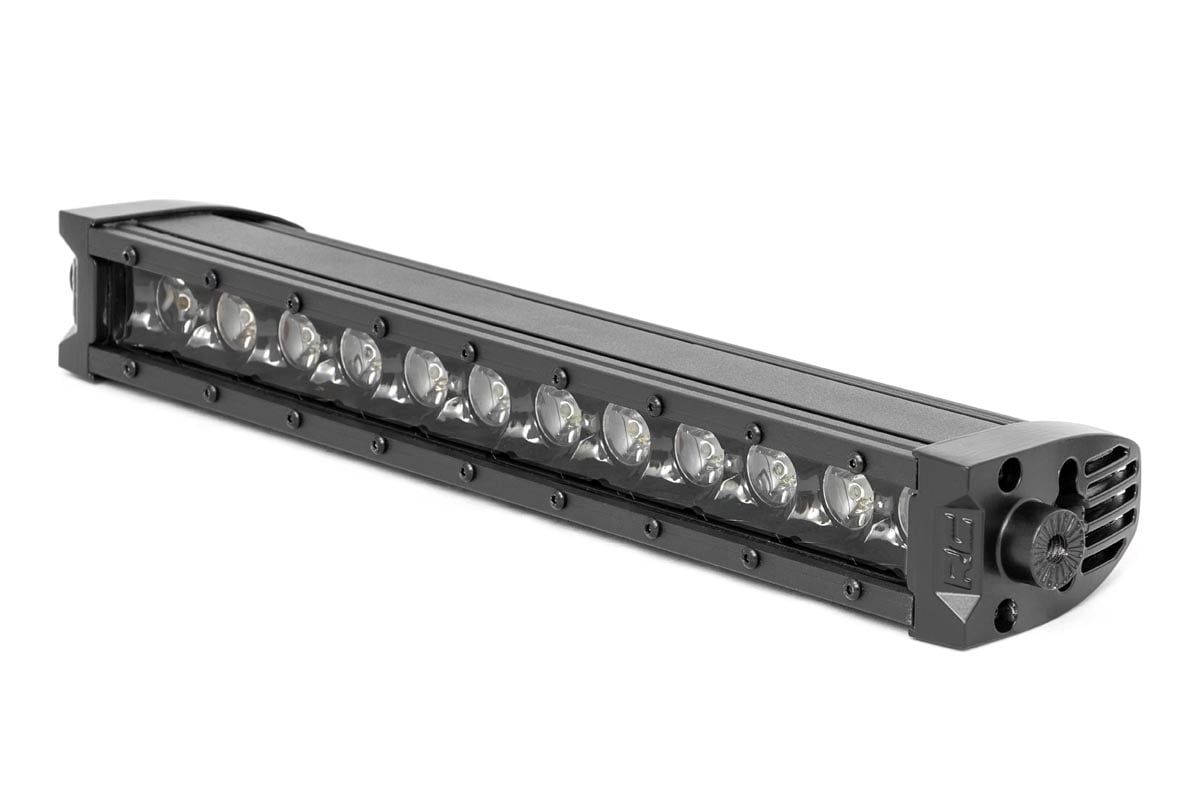 Rough Country 12 Inch Single Row LED Light Bar Amber DRL - side view