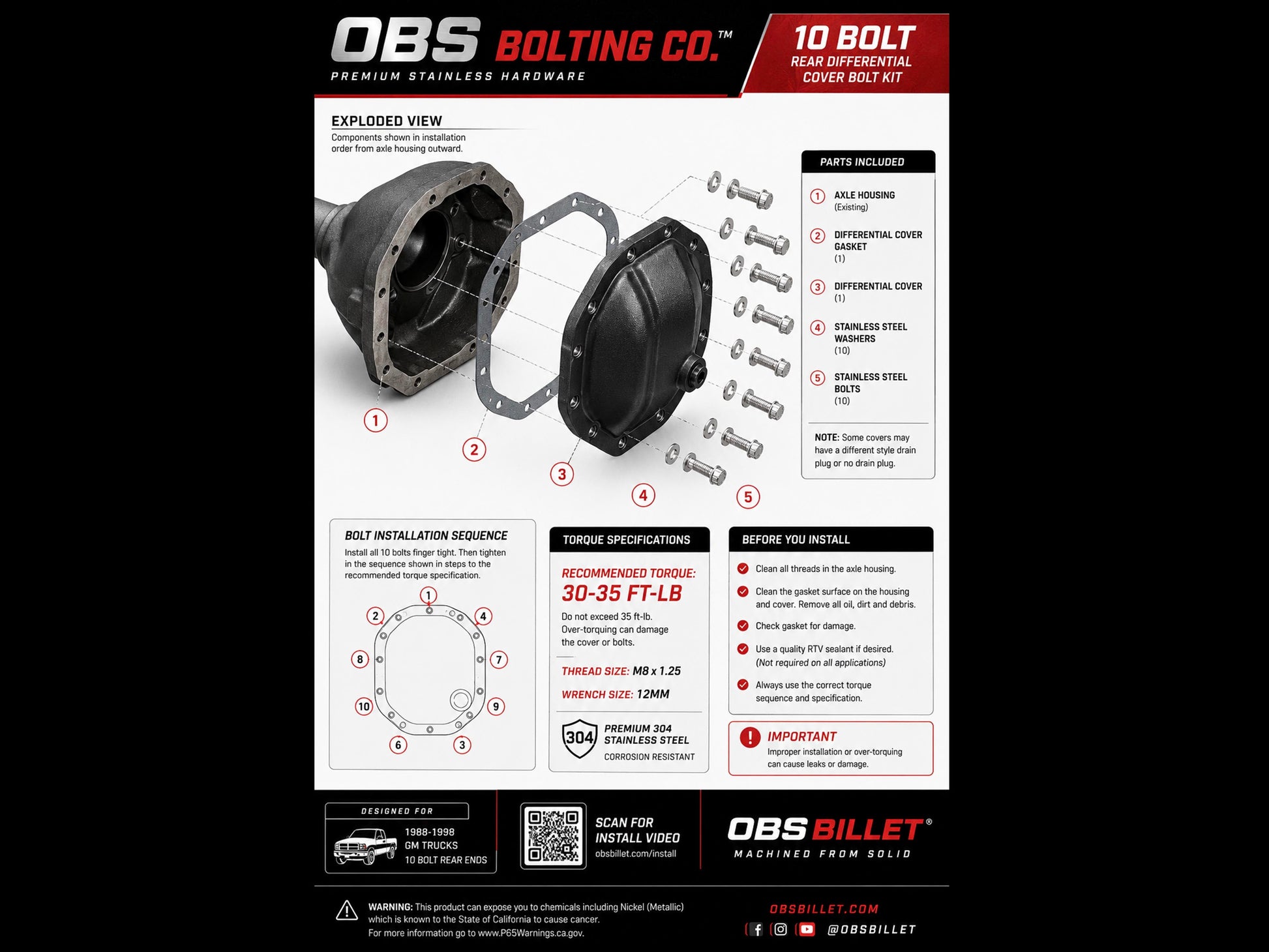 Rear Differential Bolt Kit