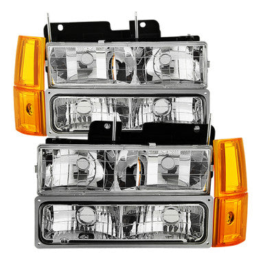 OE Headlights with Corner & Parking Lights 8pc Set - Chrome - SKU 9034435