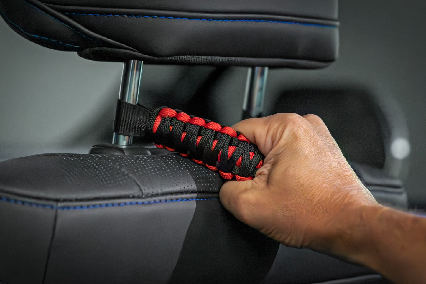 Rough Country head rest grab handles installed