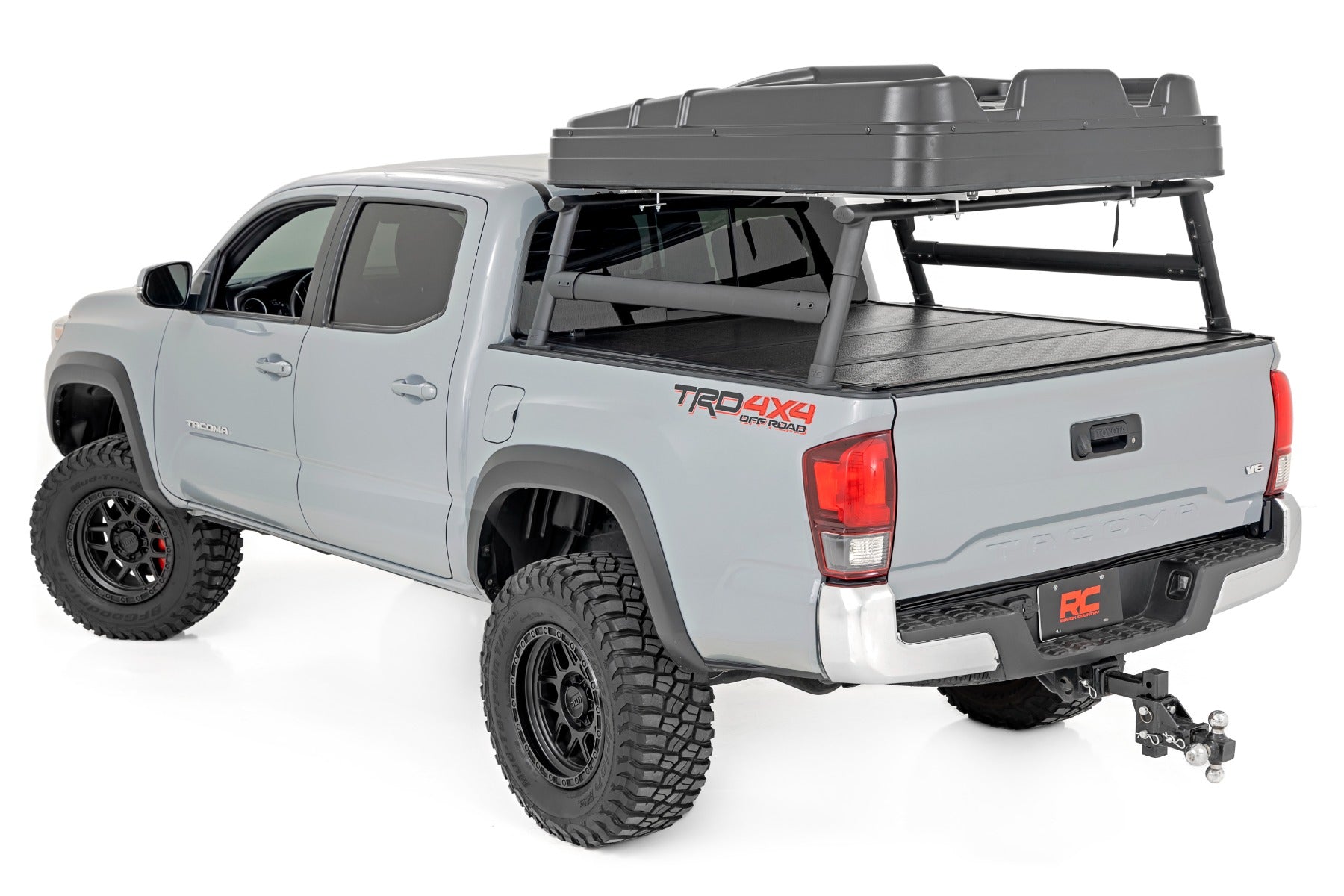 Rough Country hard shell roof top tent open