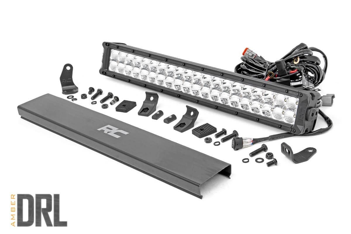 Rough Country 20 Inch Chrome Series Dual Row LED Light Bar Amber DRL - main view