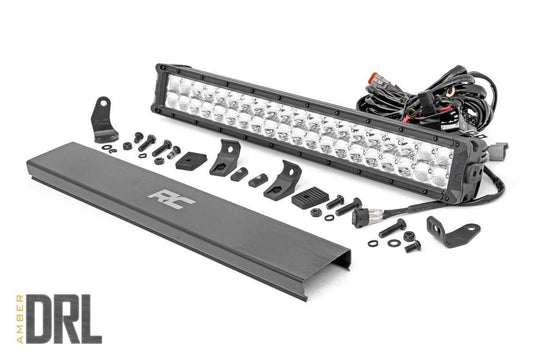 Rough Country 20 Inch Chrome Series Dual Row LED Light Bar Amber DRL - main view
