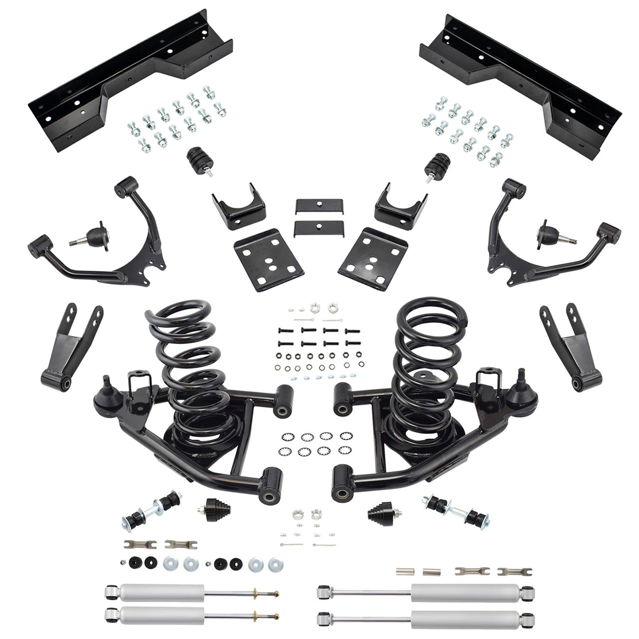 4-7 Drop Kit for 1988-1998 Chevy GMC C1500 V6 Control Arm C-Notch Shocks