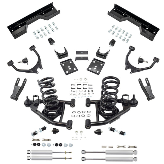 4-7 Drop Kit for 1988-1998 Chevy GMC C1500 V6 Control Arm C-Notch Shocks