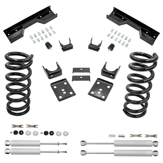 3-5 Drop Kit for 1988-1998 Chevy GMC C1500 V6 C-Notch Shocks