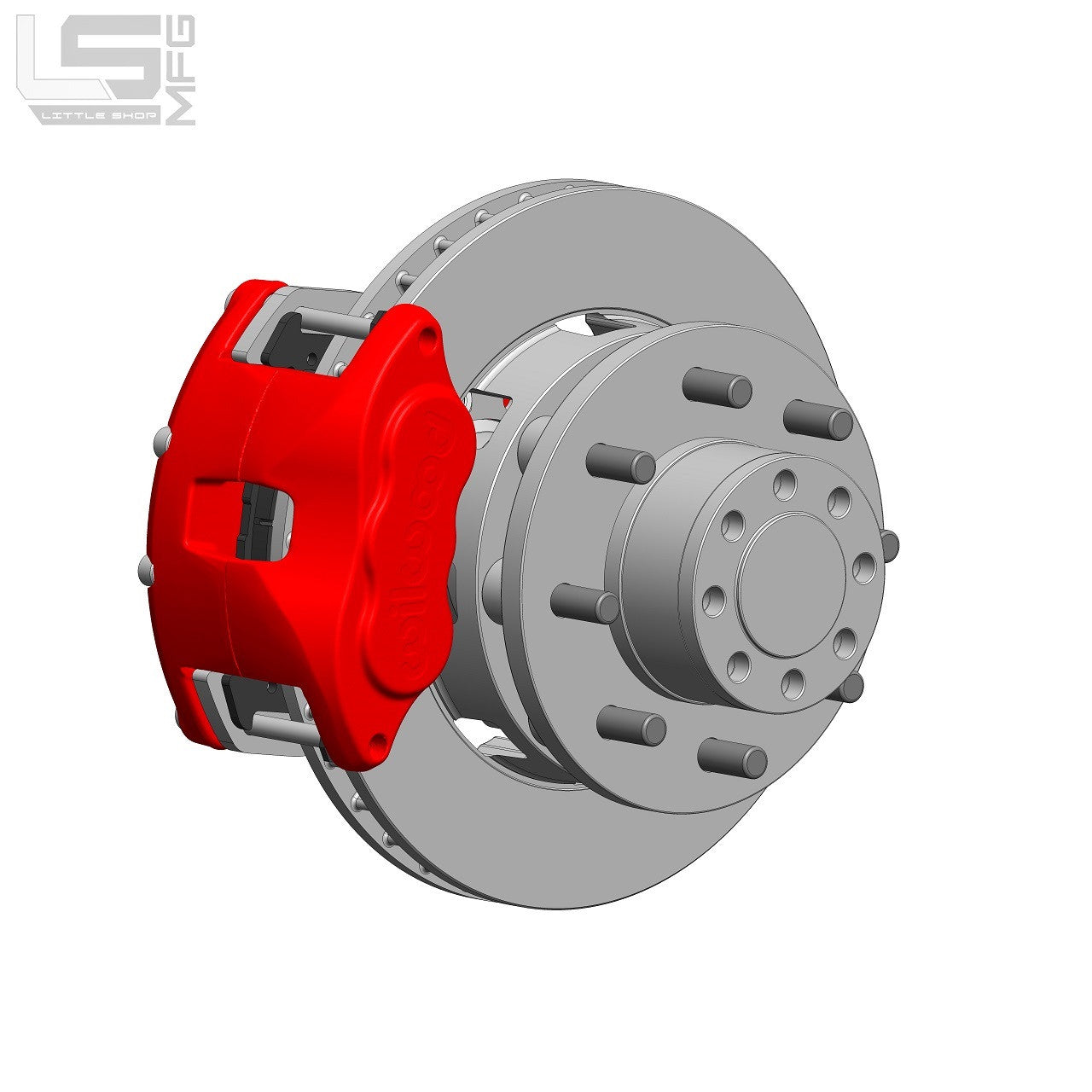 GM 14 Bolt Rear Disc Brake Kit - SRW full-float press-on view
