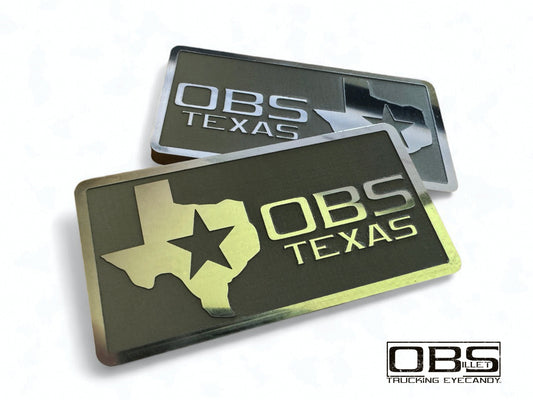 Texas State Pillar Emblem - Inverse Engraved - Machined Billet