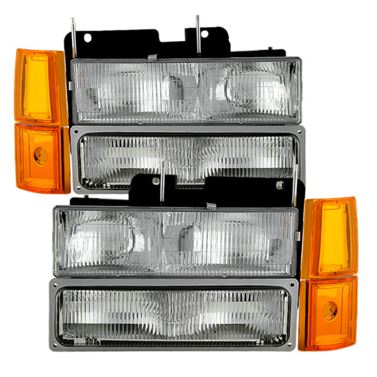 OE Headlights with Corner & Parking Lights 8pc Set - OEM Style - SKU 9034411