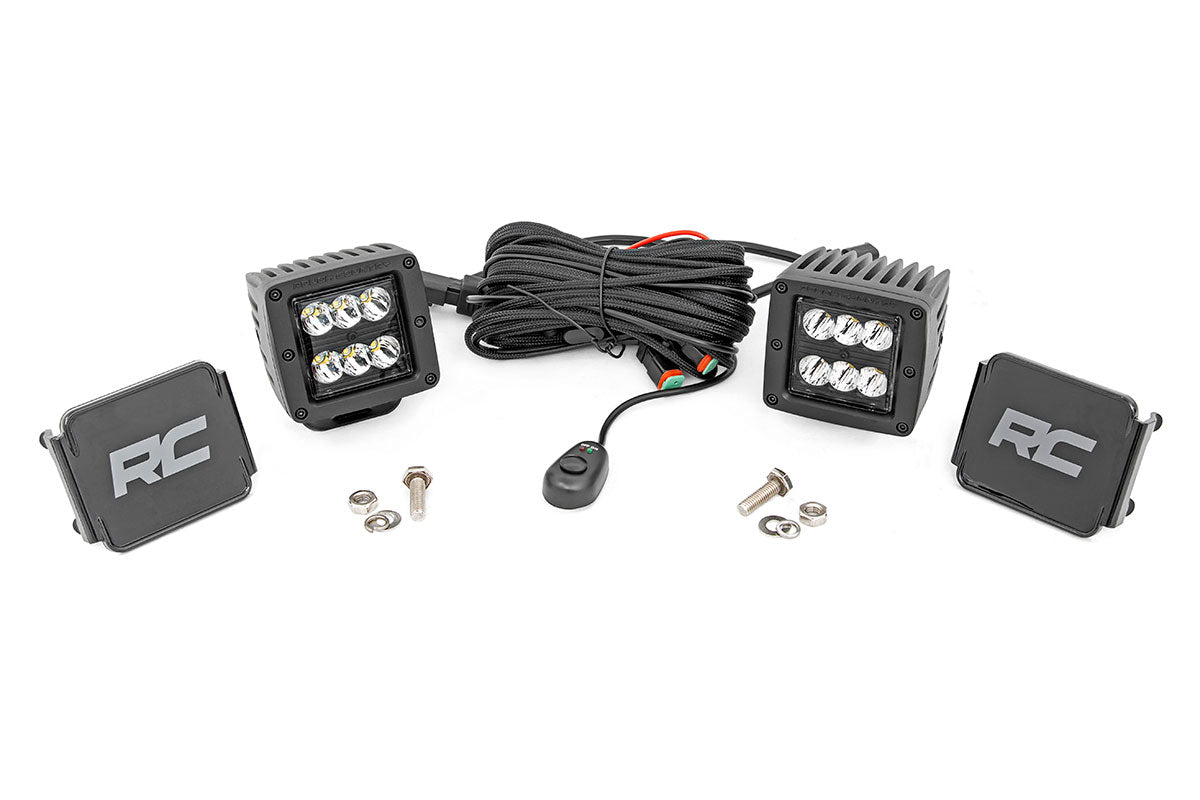 Rough Country 2 inch LED square light pod pair
