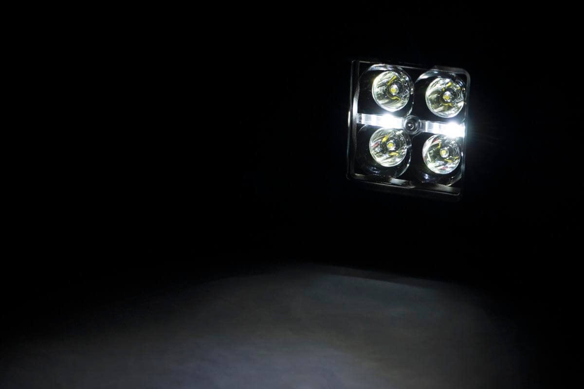 Rough Country 2 Inch LED Light Pods - white DRL lit