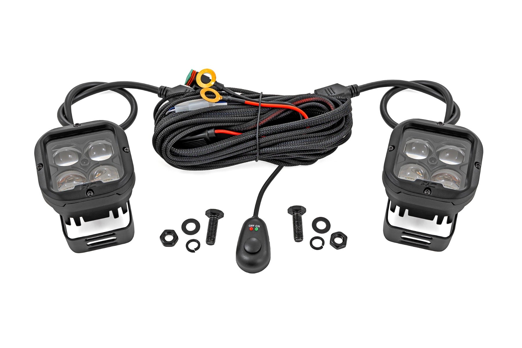 Rough Country 2 Inch SAE Driving Light Pods Pair - main view