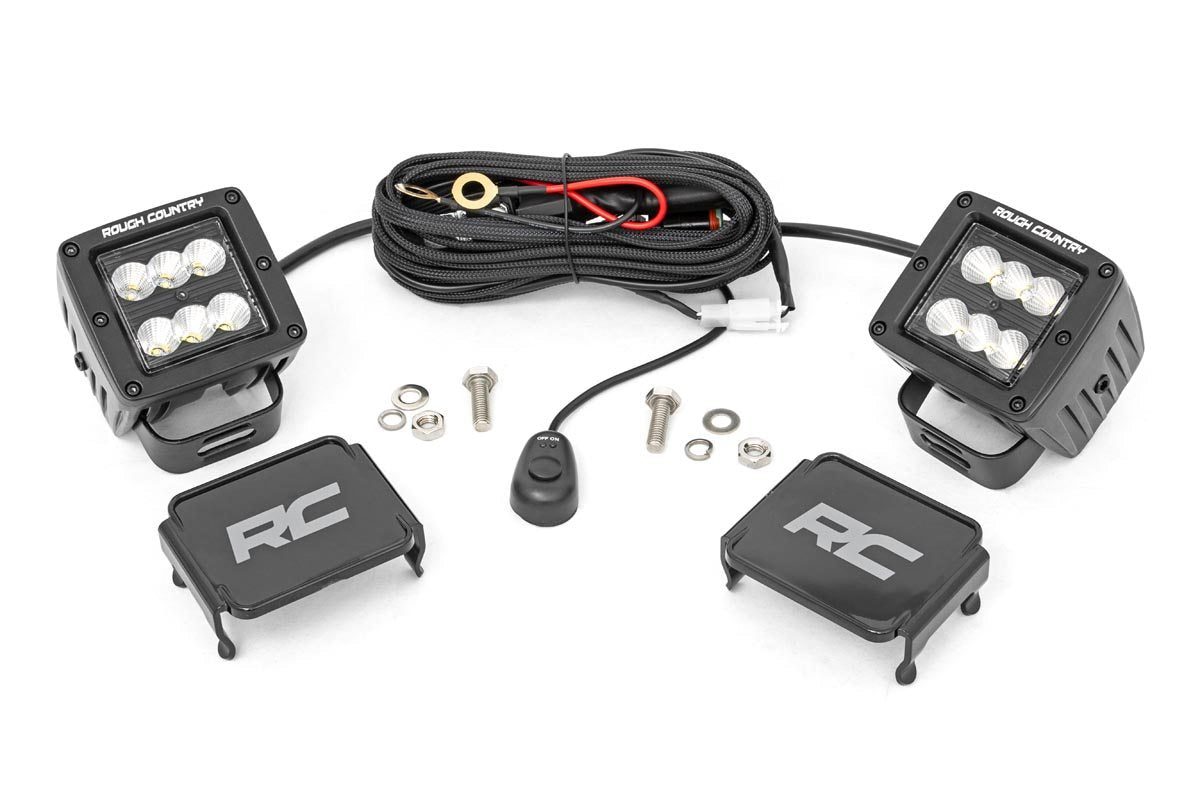Rough Country 2 inch Black Series LED square light pods