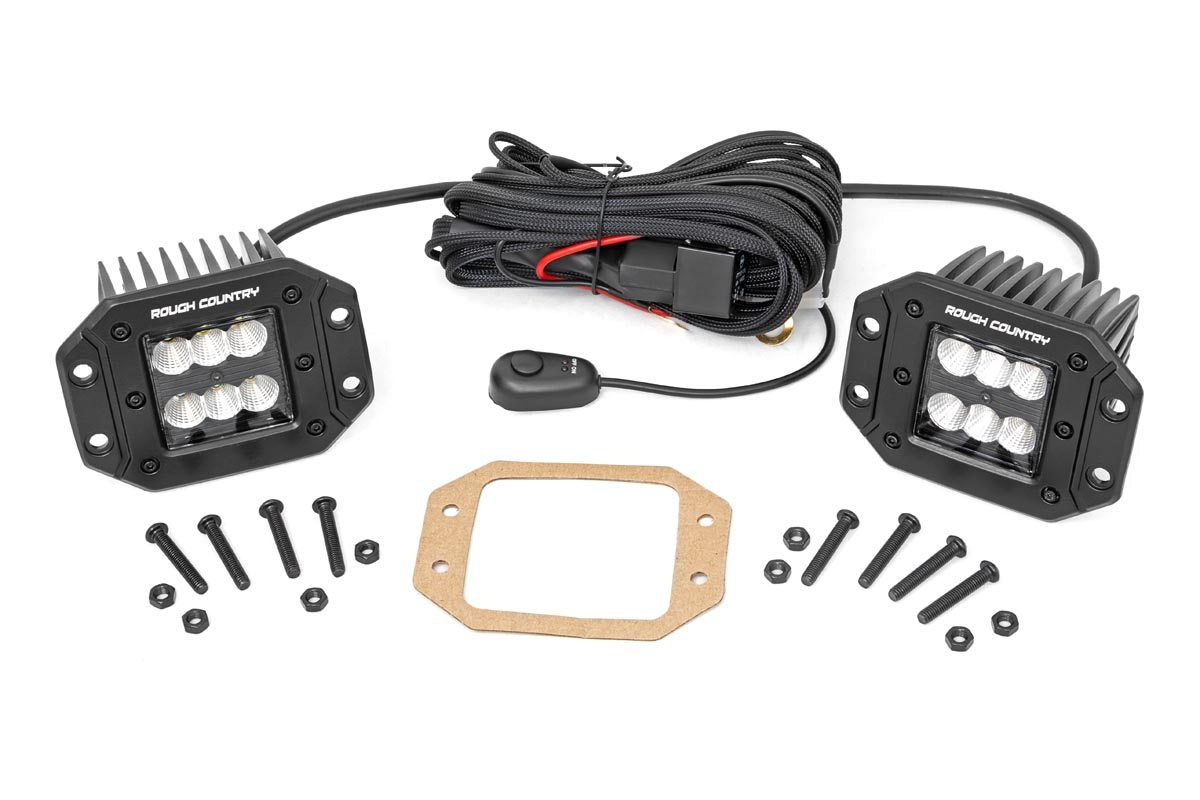 Rough Country 2 inch Black Series LED flush mount light pods