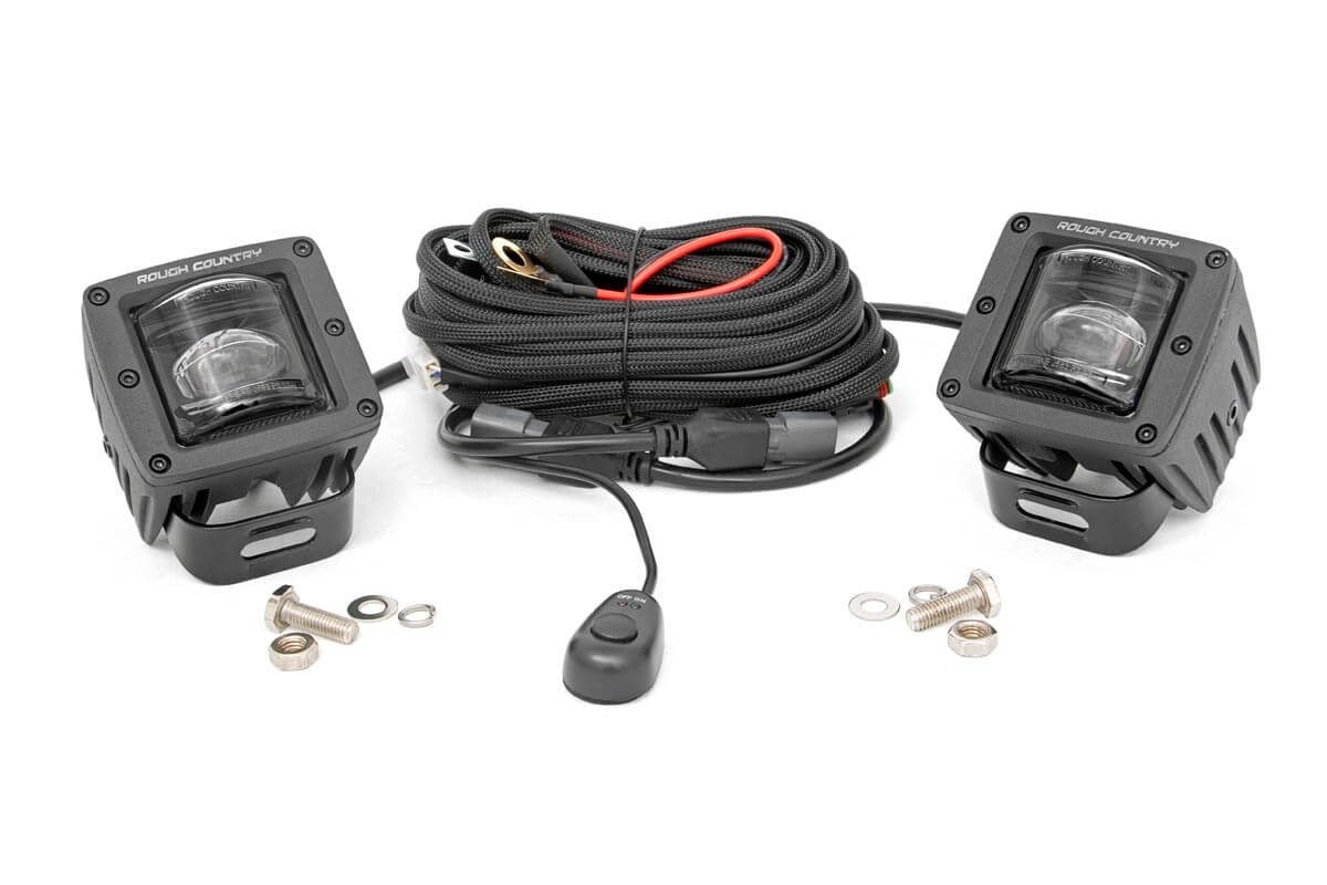 Rough Country 2 Inch SAE Fog Light Pods Pair - main view